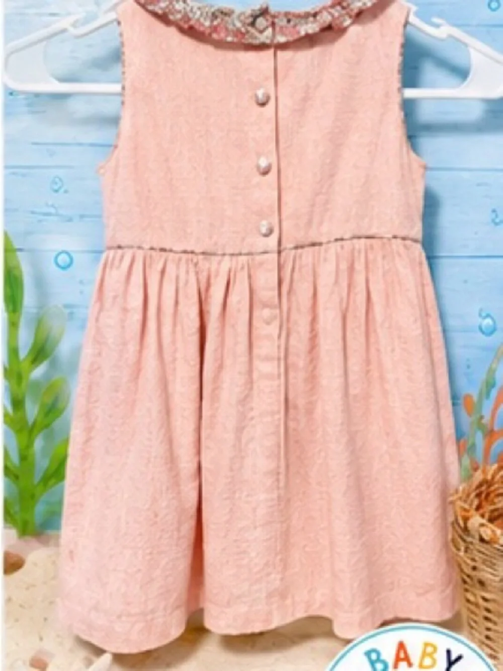 Cynthia Rowley Peach Pink Floral Cotton Dress – 24M